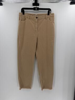 Antonelli Firenze Women's raw hem pants - Khaki - 46 or US 14-16